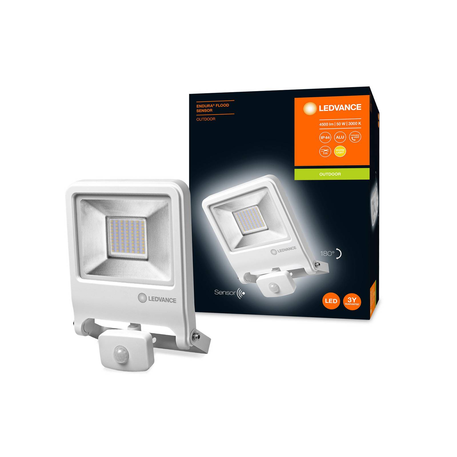 Ledvance Endura Flood Sensor spotlight 3,000K 50W - Outdoor Spotlight / Ground Spike - Wall Spotlight - White