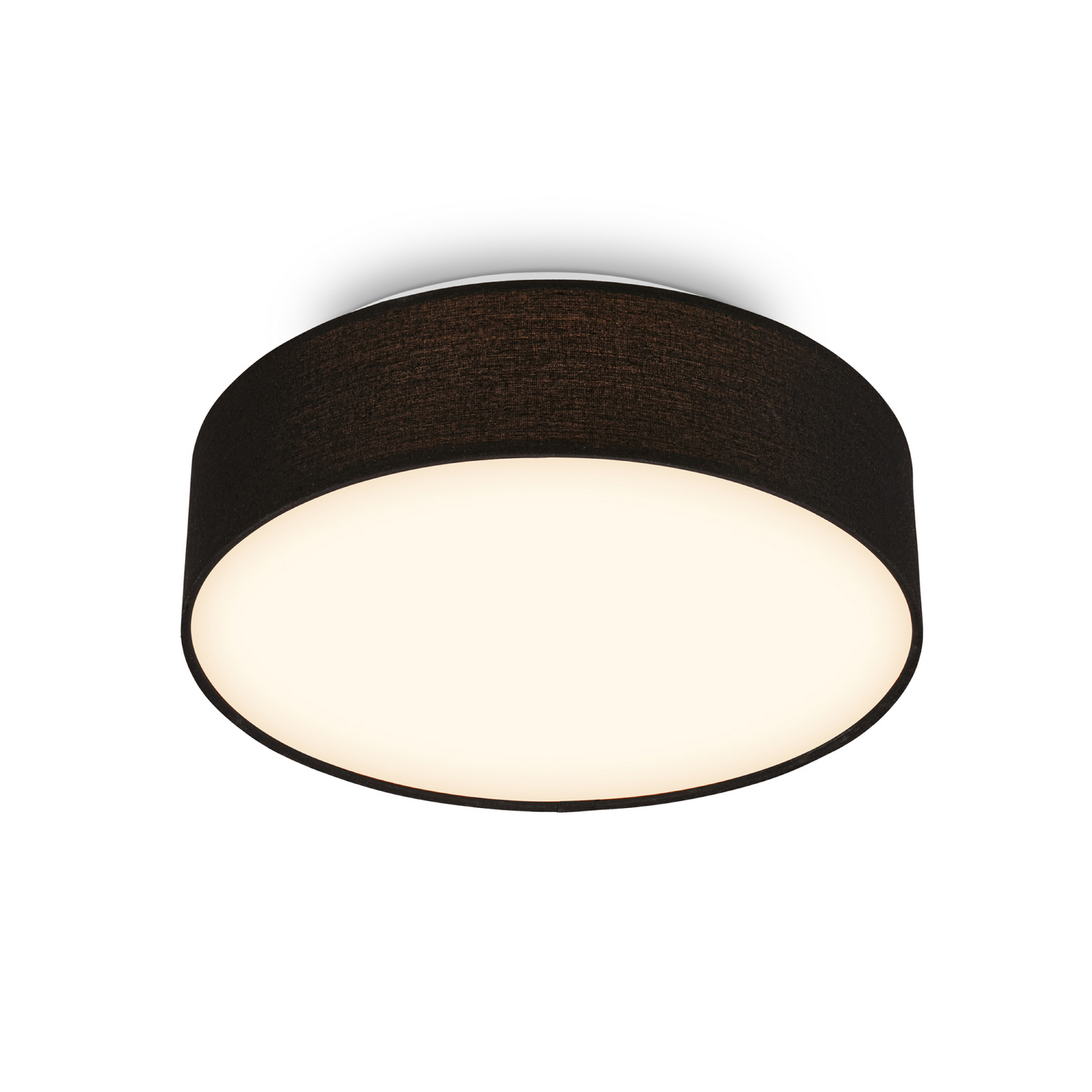 Duck LED mennyezeti világítás, fekete, átmérő 30 cm, textil, 3000 K