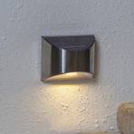 Willy LED solar wall light, silver, set of 2
