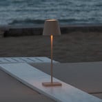 Zafferano Poldina battery table lamp IP65 sand