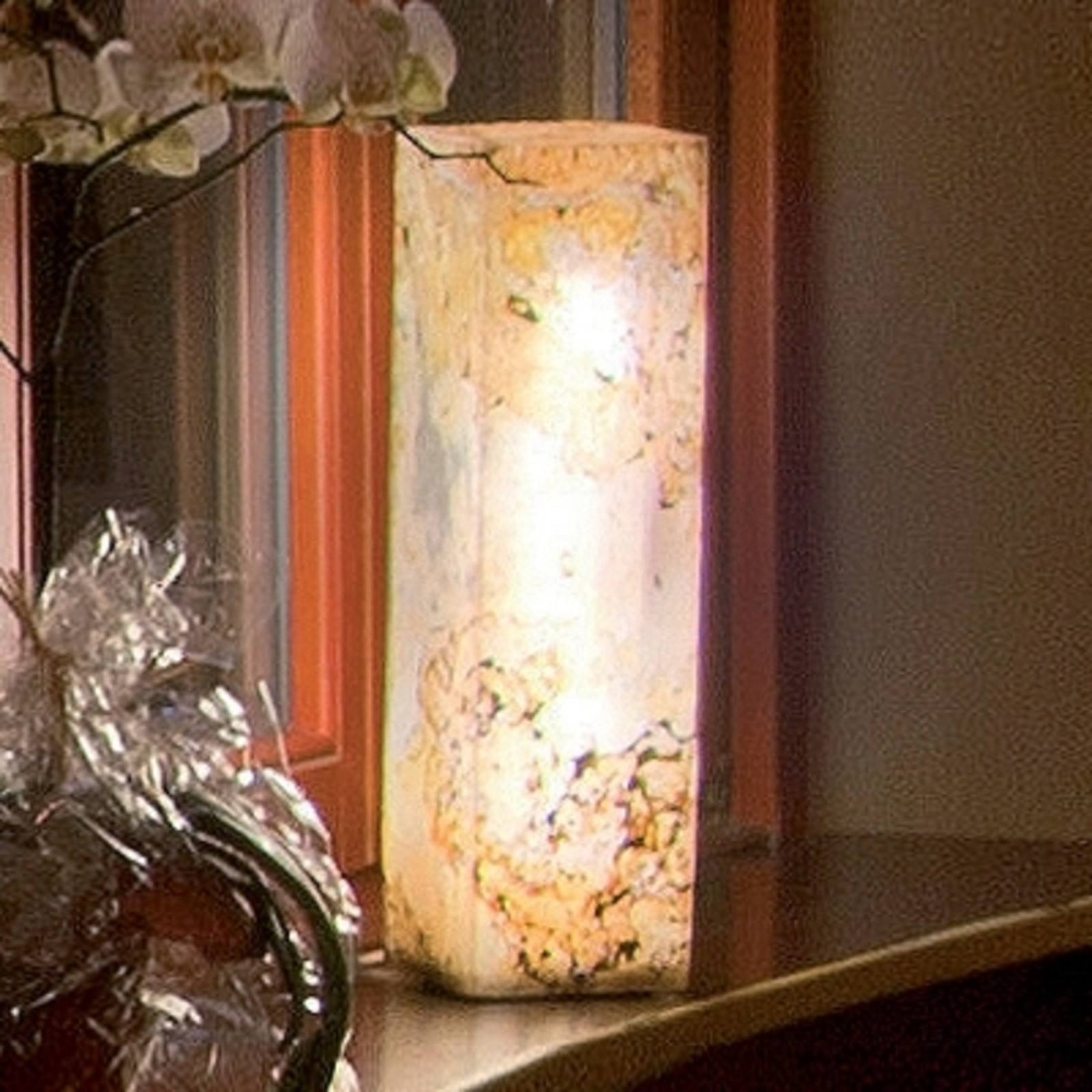 Epstein Quality Illum. Column in Nat'l. Slate, Height 35, Natural slate, 18 W, energy efficiency: A++, L: 11 cm, W: 11 cm, H: 35 cm