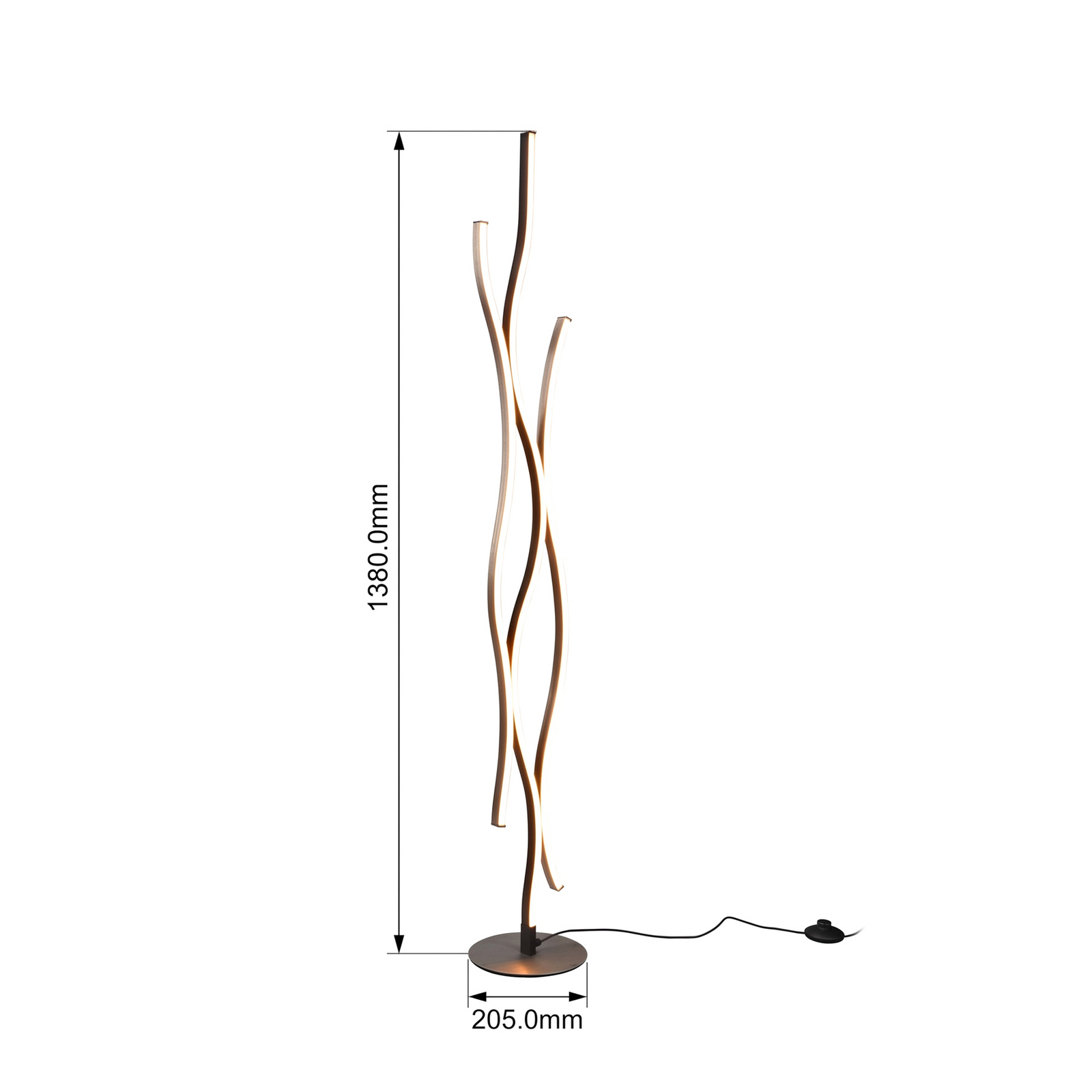 Blaze LED-lattiavalaisin himmentimellä, CCT, alumiini Blaze LED-lattiavalaisin himmentimellä, CCT, alumiini