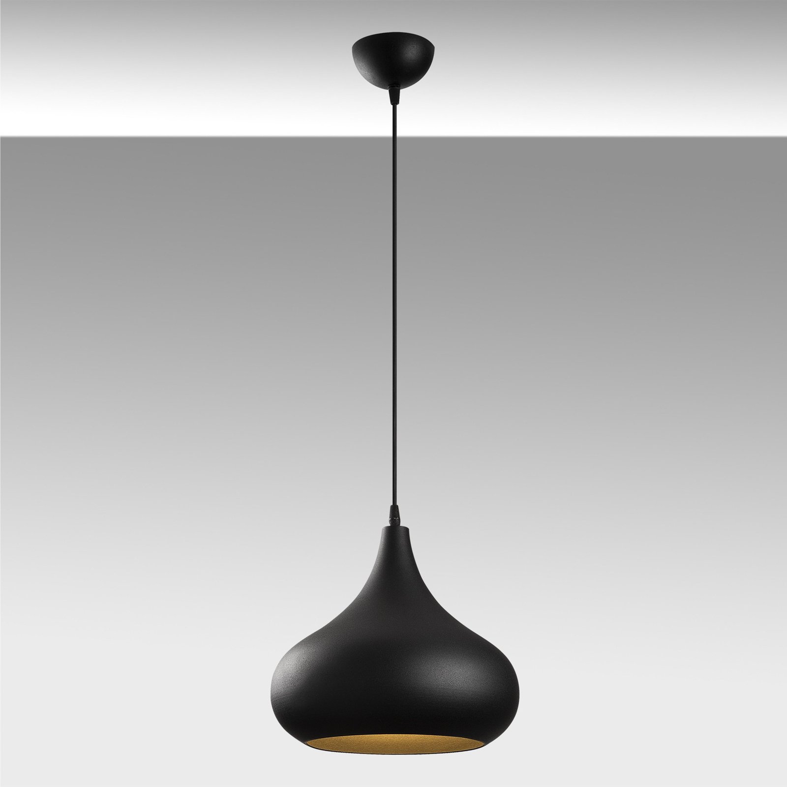 Hanglamp Saglam 3774 1-lamp Ø30cm zwart/goud