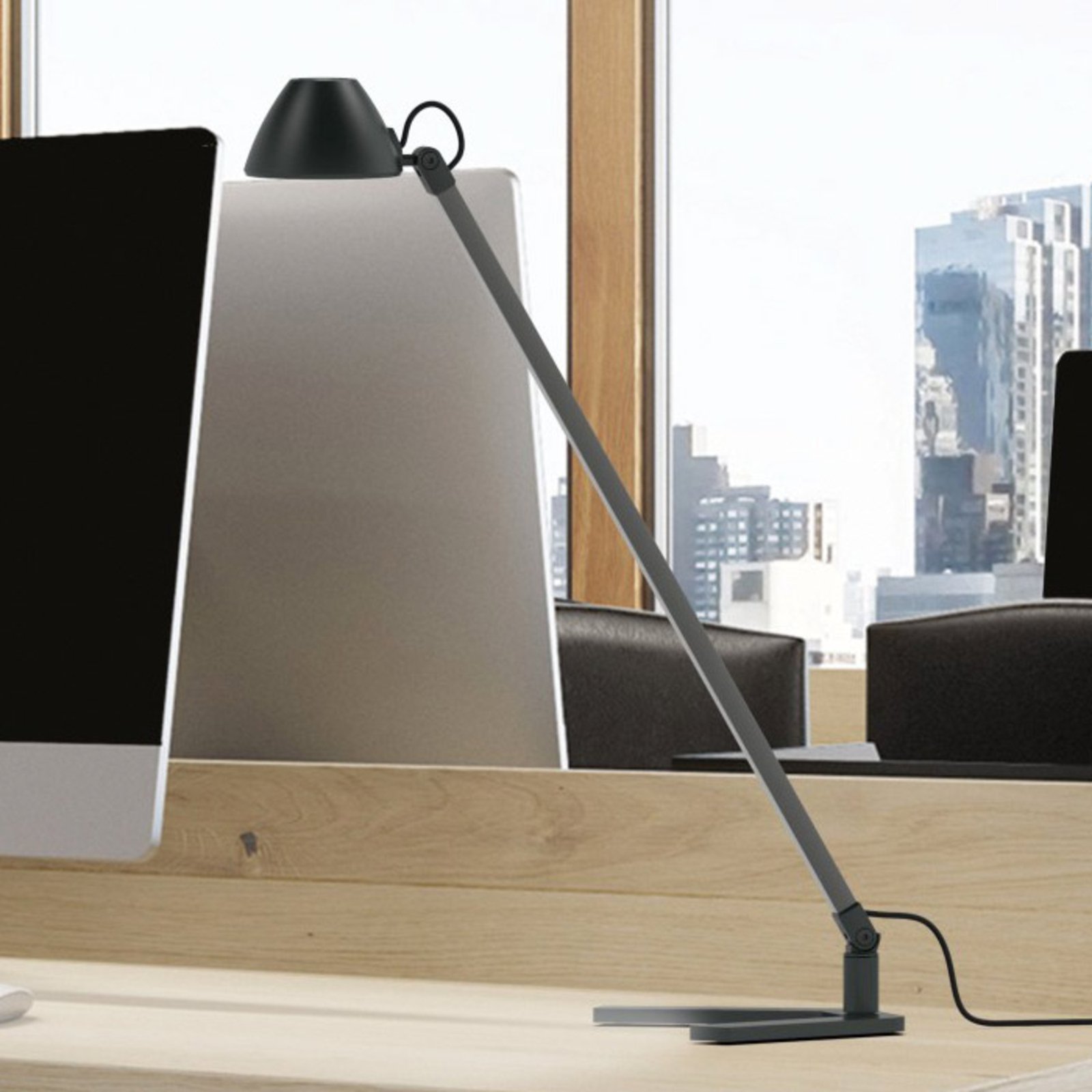 Lucio LED-bordlampe med USB, kan dæmpes, 4.000 K