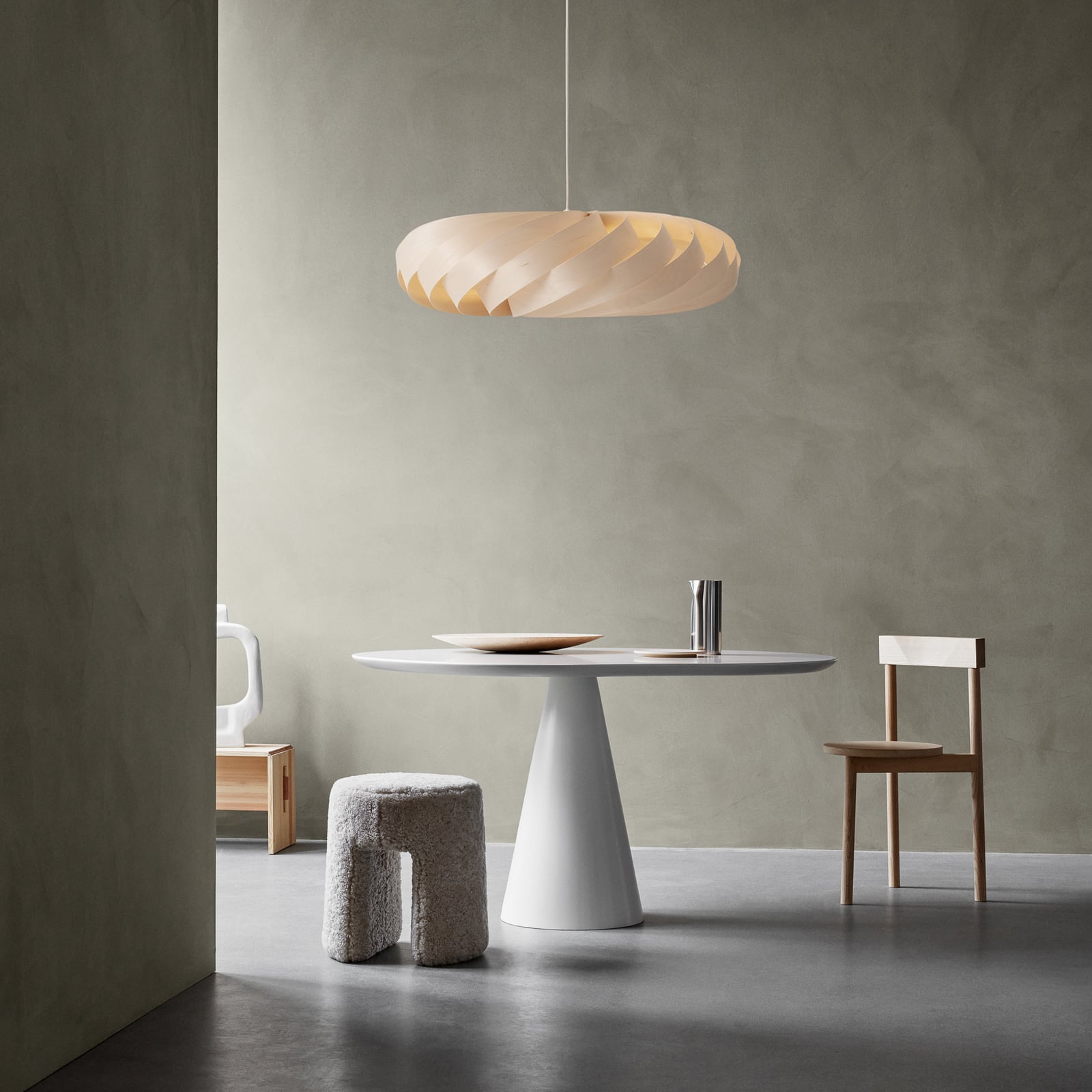 Lampada a sospensione Tom Rossau TR5, Ø 100 cm, colore naturale, legno di Lampada a sospensione Tom Rossau TR5, Ø 100 cm, colore naturale, legno di