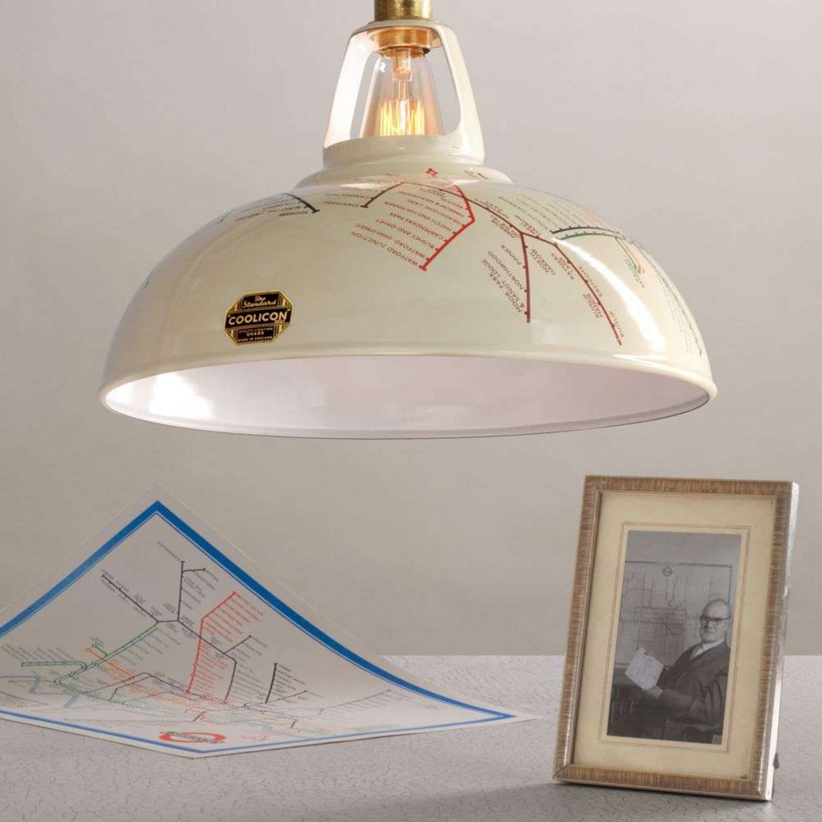 Large 1933 Pendelleuchte, Ø 40 cm, cremefarben Coolicon - Wohnzimmer - Design - Metall