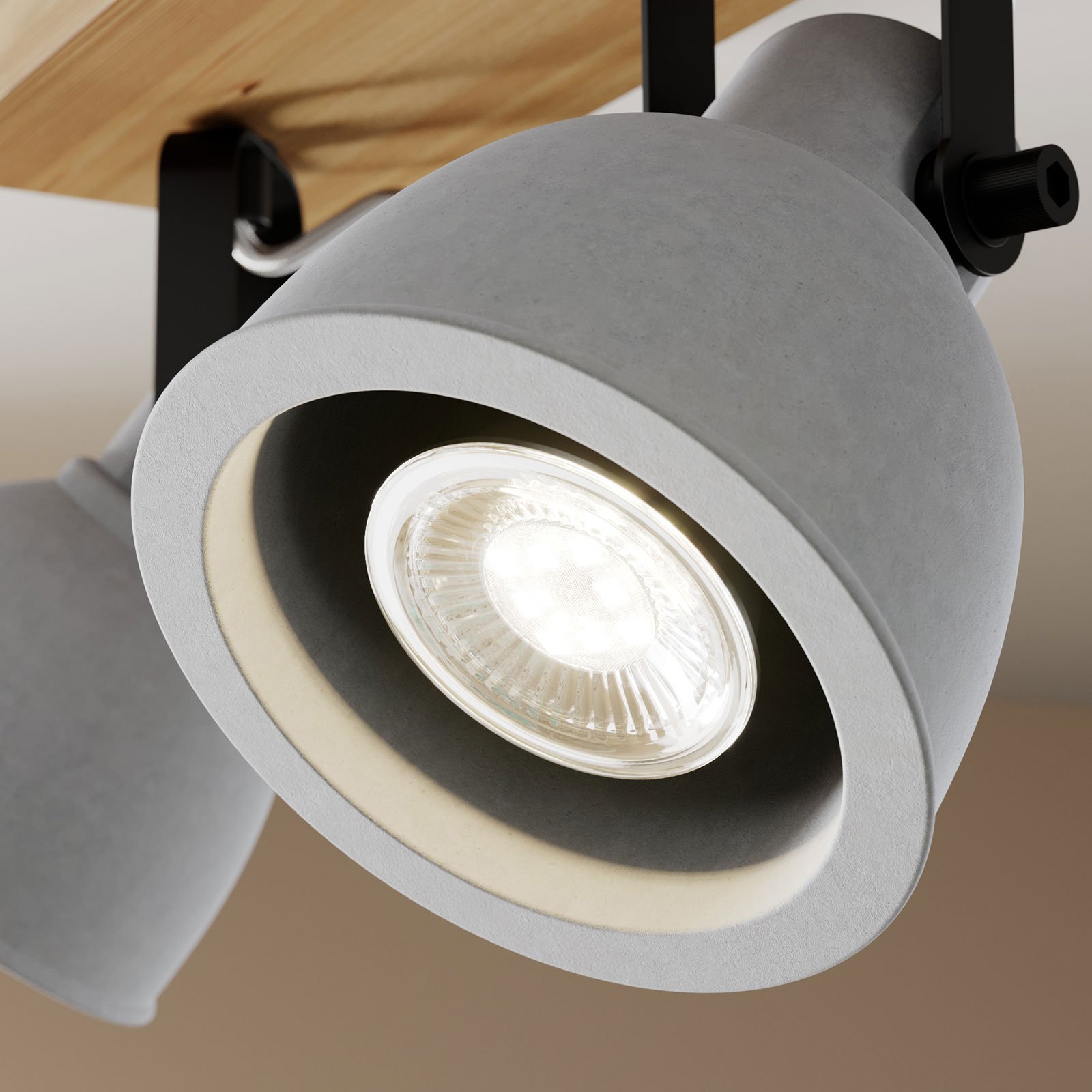 Mirka 2 Stropné Lampa Grey/Dark Wood - Lindby