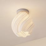 Lindby lubų šviestuvas Nuvia, aukštis 32 cm, baltas, 3D spausdinimas