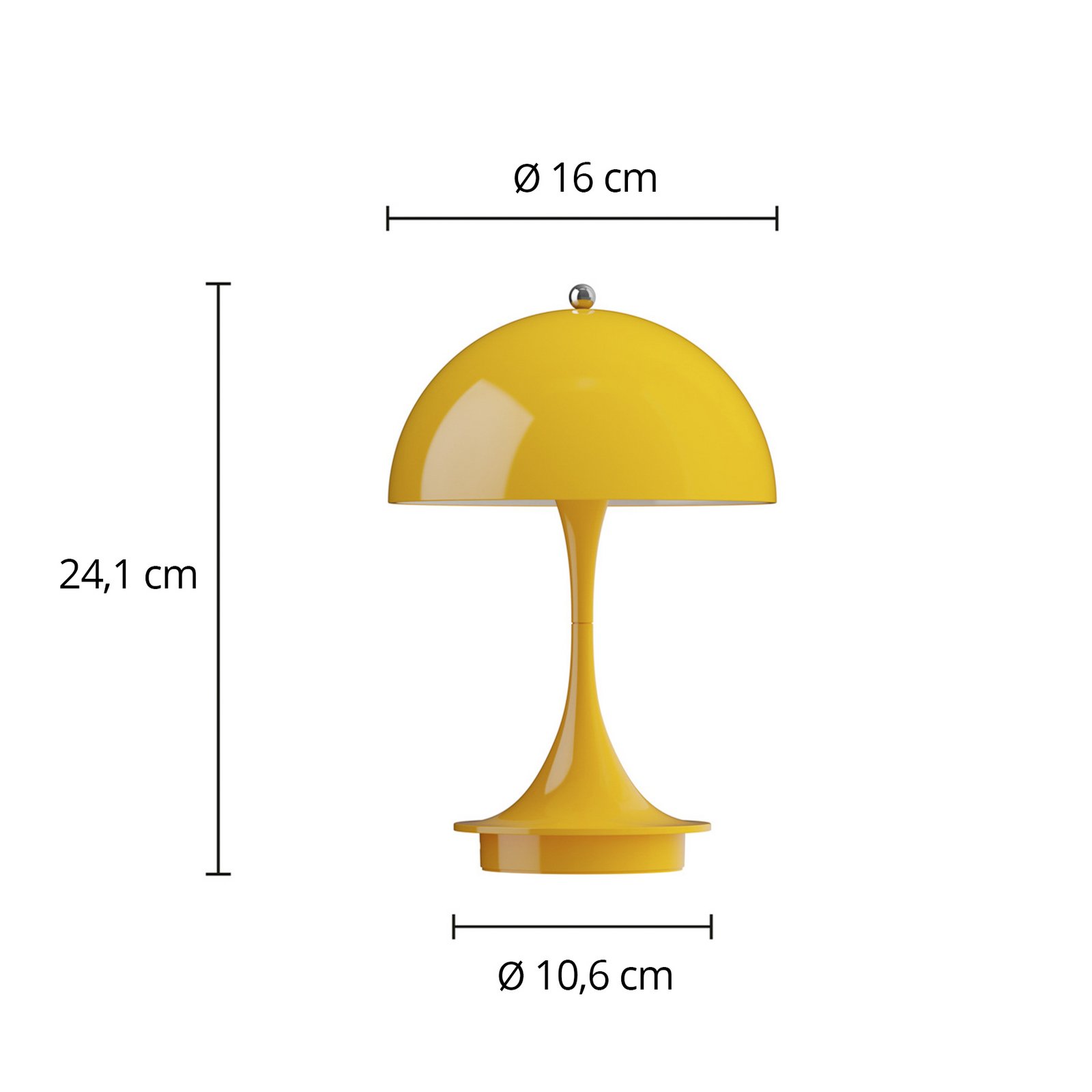 Panthella 160 Portable Table Lamp V3 Opaque Yellow - Louis Poulsen
