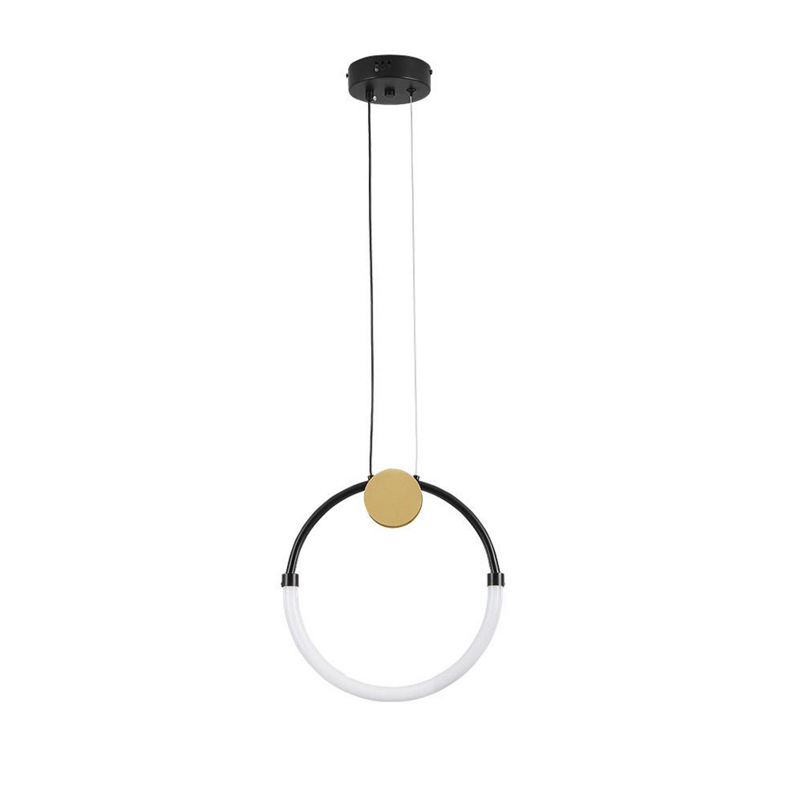 Viokef Lampă suspendată LED Briana Ø 30 cm negru/auriu metal - Camera de zi / sufragerie - Modern - negru auriu alb