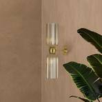 Maytoni wall light Antic, 2-bulb, gold/amber, glass