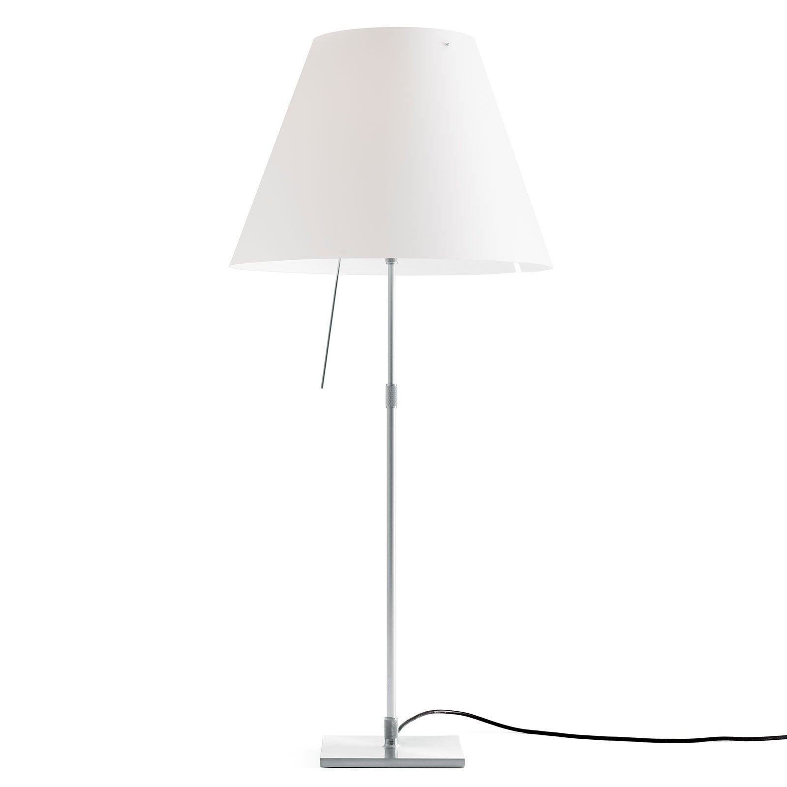 Luceplan Costanza galda lampa alumīnija balta ar difuzoru
