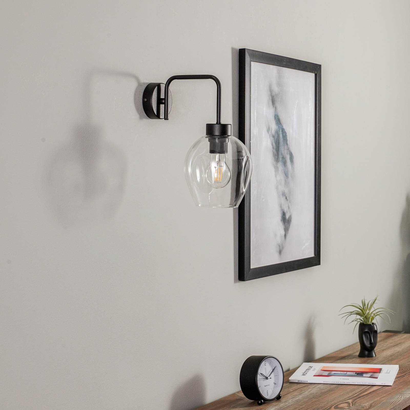 emibig lighting applique lukka, à une lampe, noire/transparente