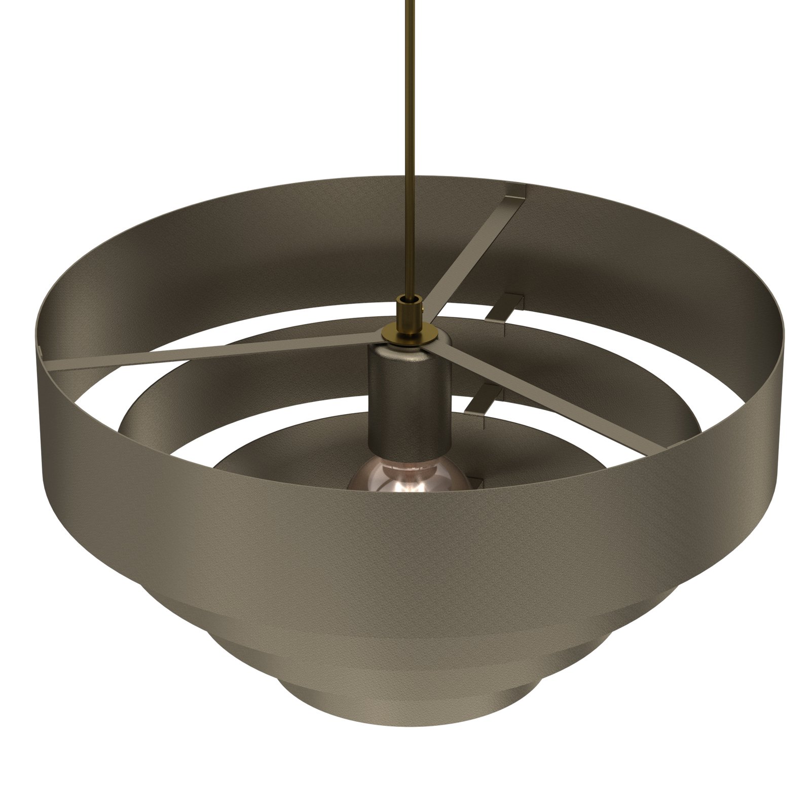 Rings pendant light, titanium-coloured, steel, 1 x E27