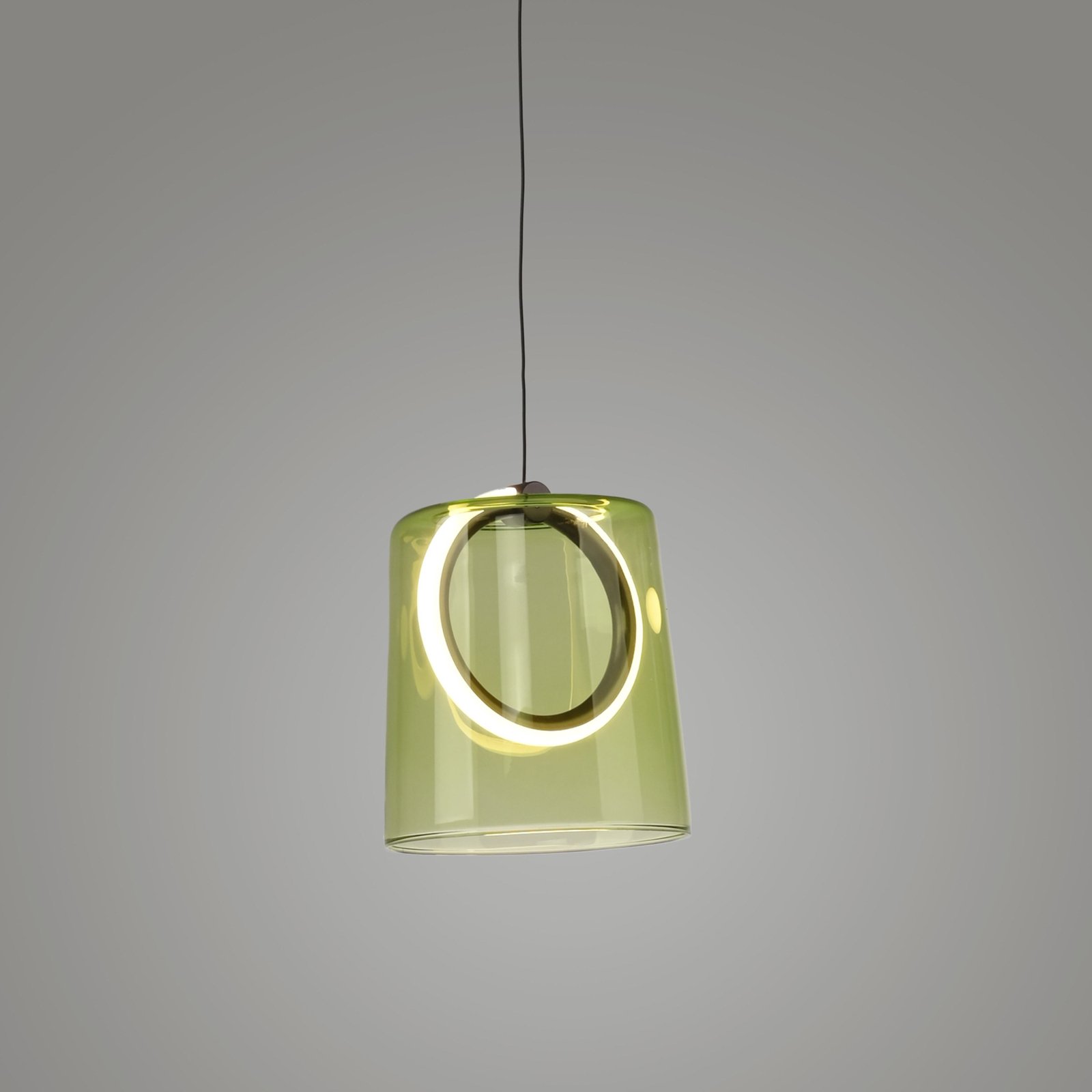 Paul Neuhaus LED hanglamp Zula, groen, Ø 15 cm, glas