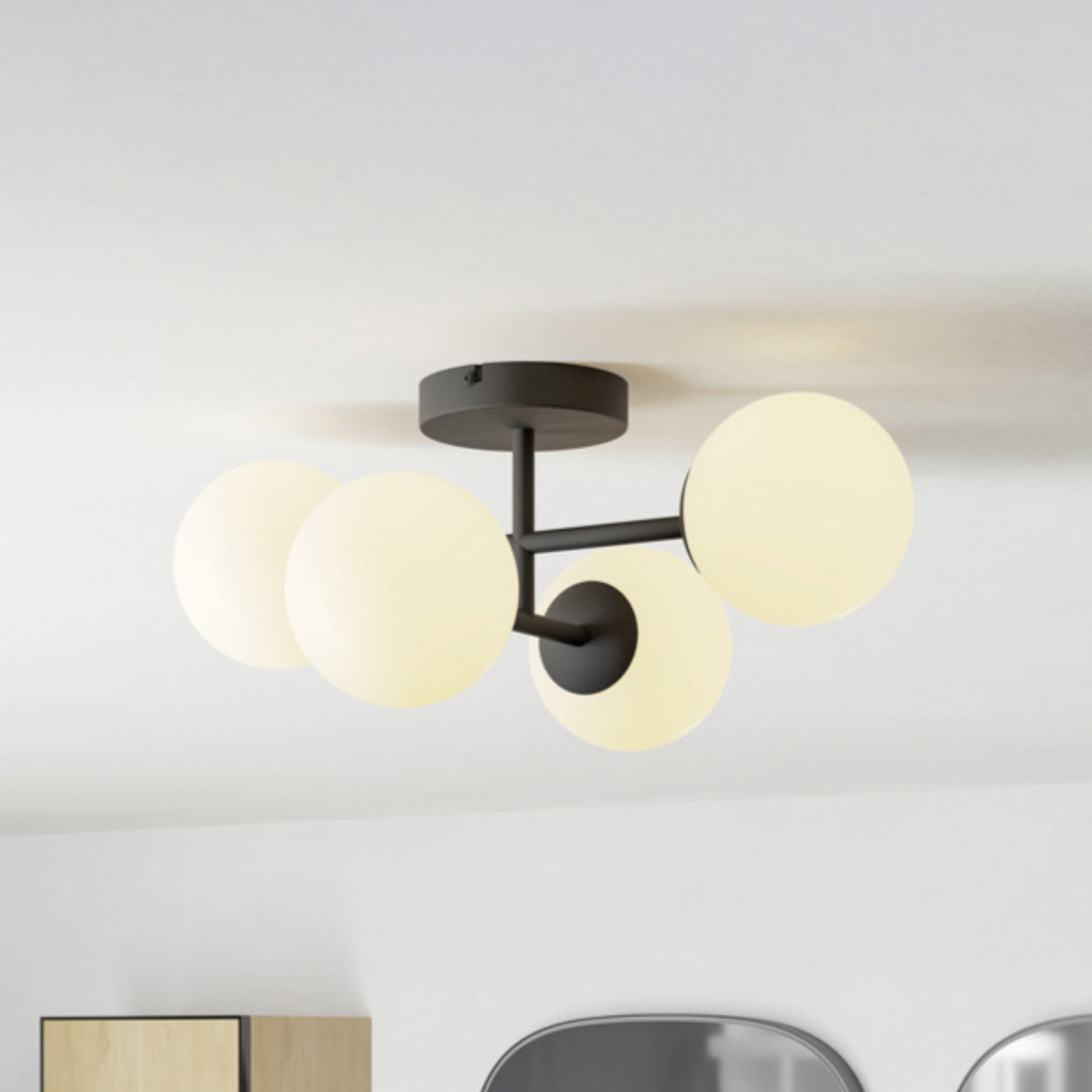 EGLO Deckenlampe CASTROVIDO schwarz 48 cm 4-flg. IP44 G9-LED