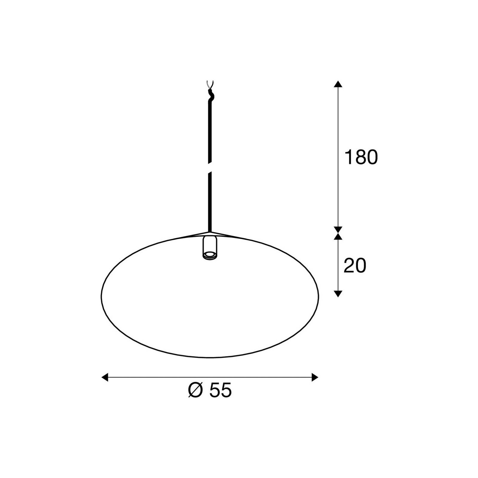 SLV Lampada a sospensione Magico, Ø 55 cm, nero opaco, metallo