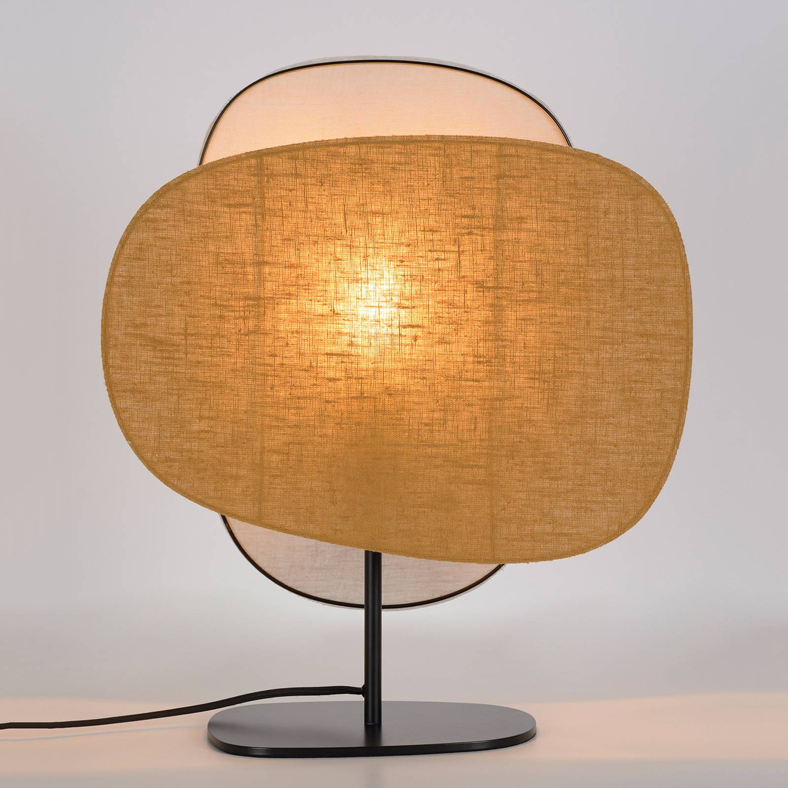 MARKET SET Lampa stołowa Screen 70's, wielokolorowa, len, 48 cm