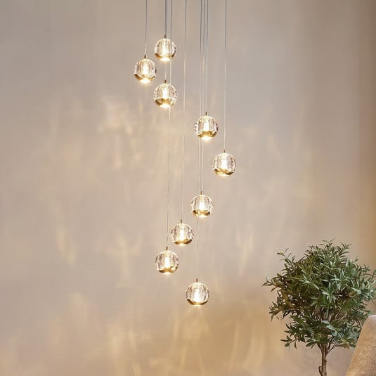 Hayley 9 Lampa Wisząca Clear/Gold - Lucande