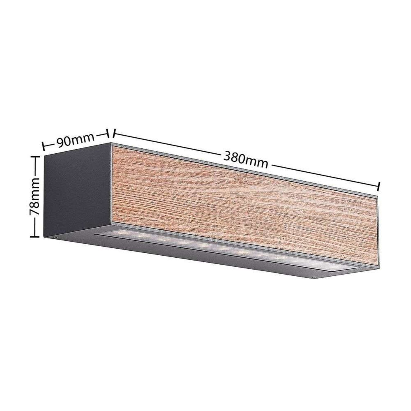 Miraz LED Aplica de Exterior Dark Grey/Dark Wood - Arcchio