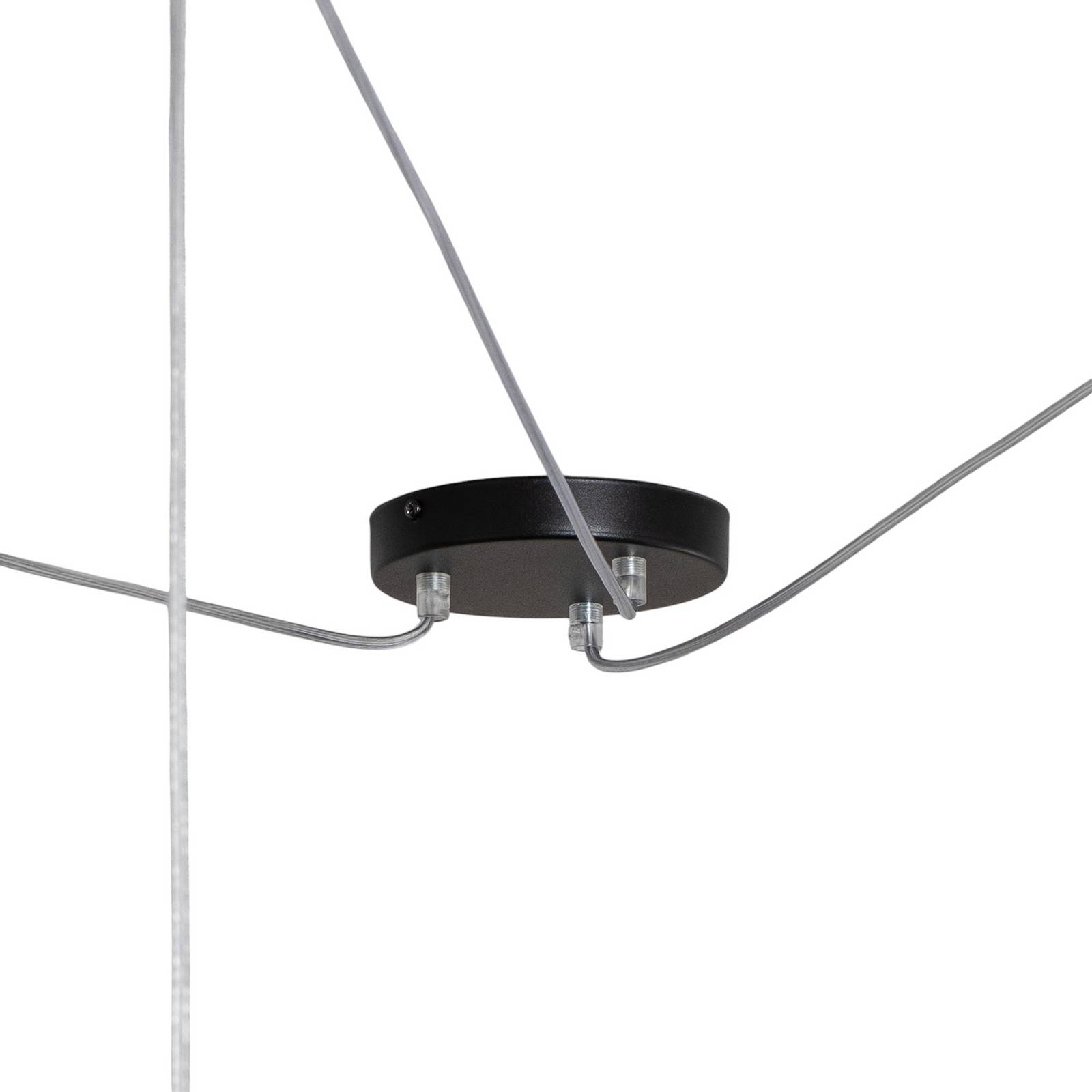 Lampa wisząca Ascot, beżowy, tkanina, 3-punktowa, zdecentralizowana