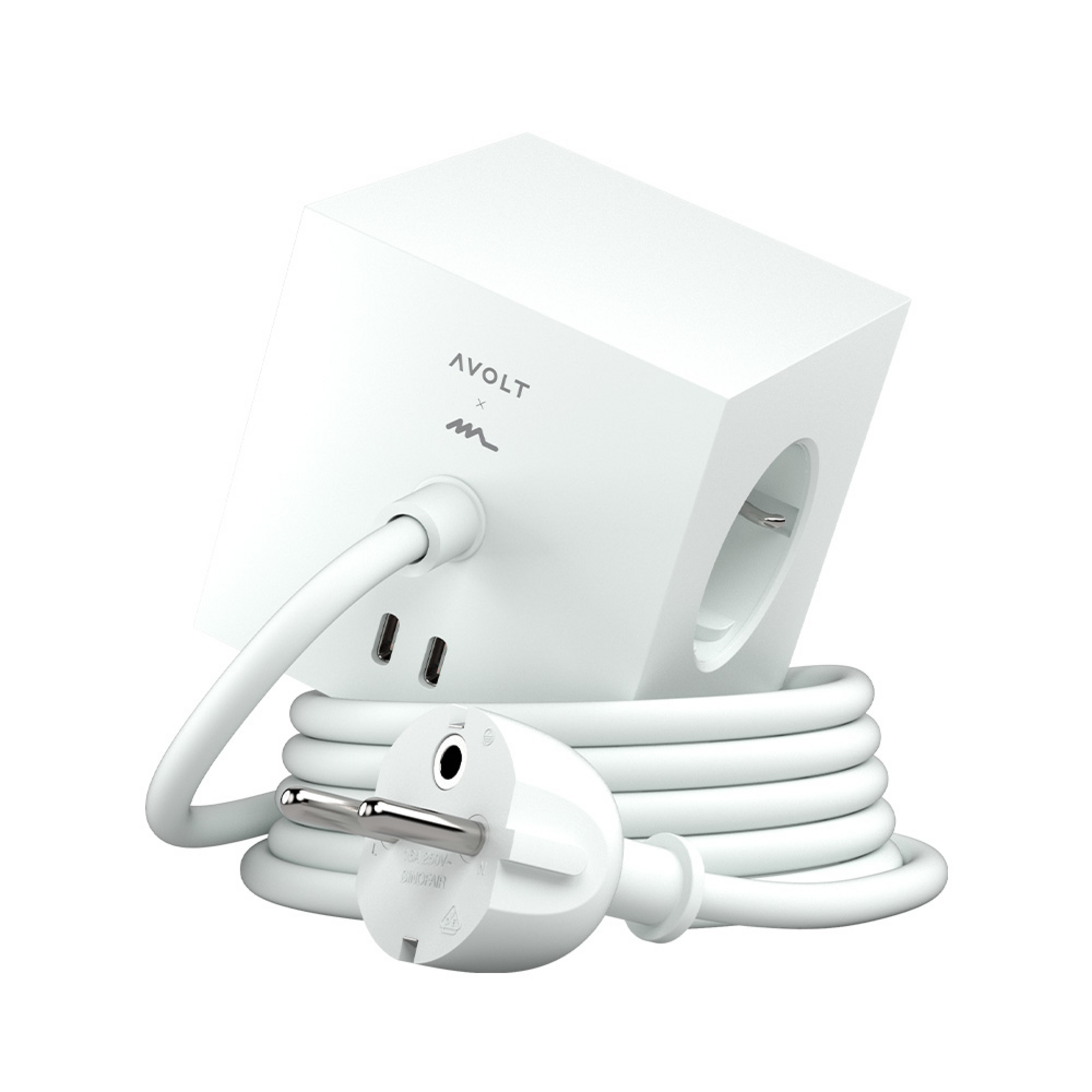 Square 1 w/30W Dual USB-C & Magnetic Base 3m ML Edition Valkoinen - Avolt