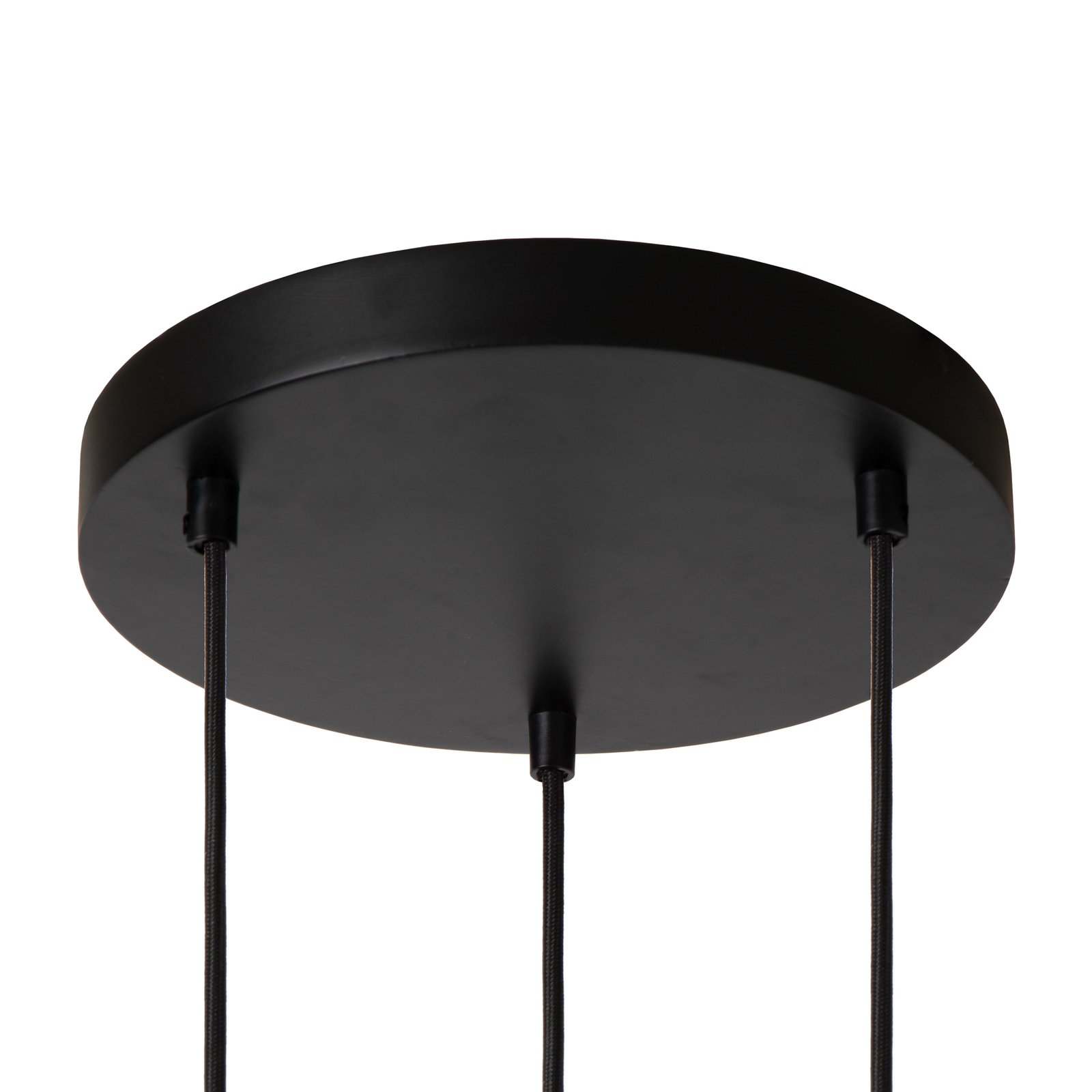 Filox pendant light, black, 3-bulb, round