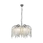 Grape chandelier, pearl black, 12-bulb, crystal glass