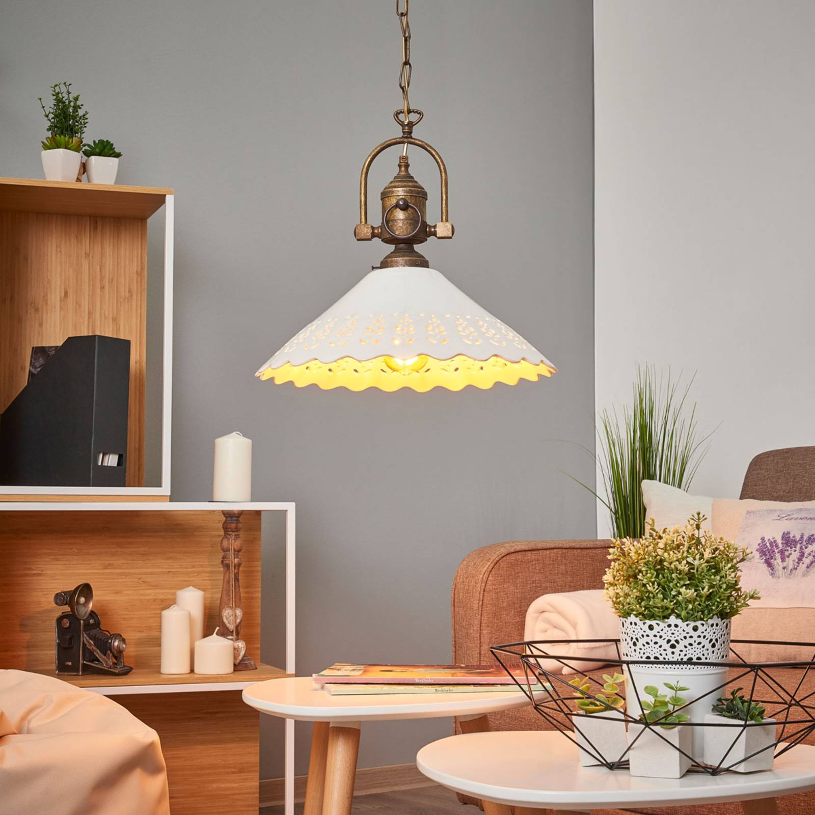 Lampa wisząca Pizzo z łańcuchem, 1-punktowa