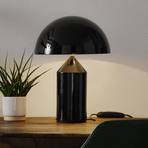 Namizna svetilka Oluce Atollo, z možnostjo zatemnitve, Ø38cm, črna