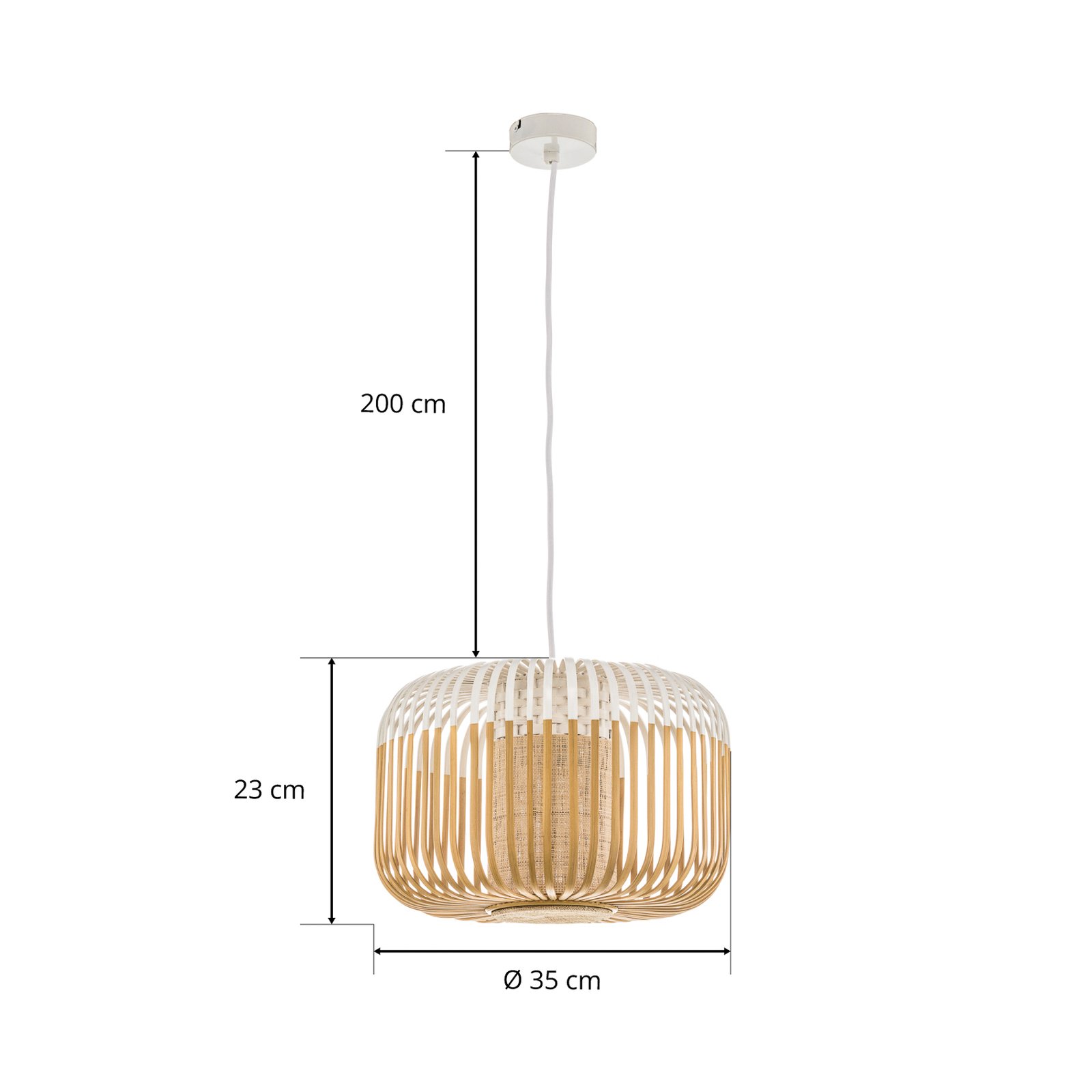 Forestier Bamboo Light S pendant lamp 35 cm white