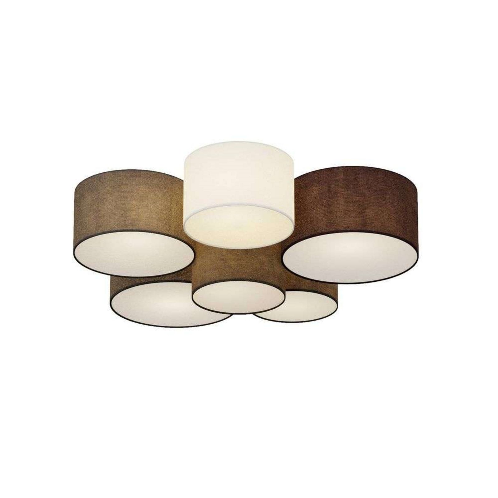 Laurenz 6 Stropní Lampa Grey/White/Brown - Lindby