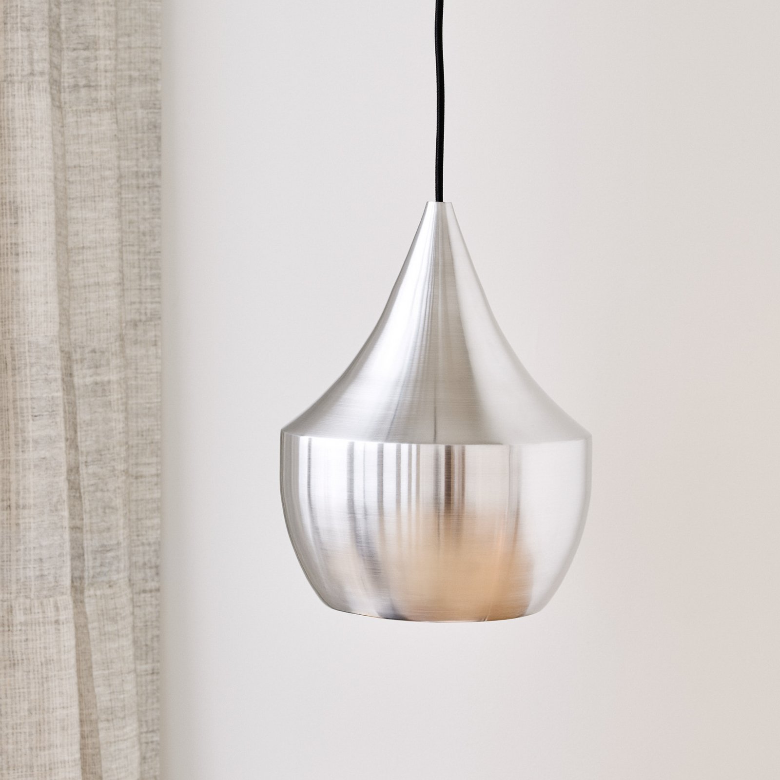 Tom Dixon LED hanging light Beat Fat Unbeaten, aluminium-coloured