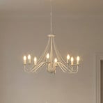 Kroonluchter Malbo, wit, metaal, 8-lamps, E14