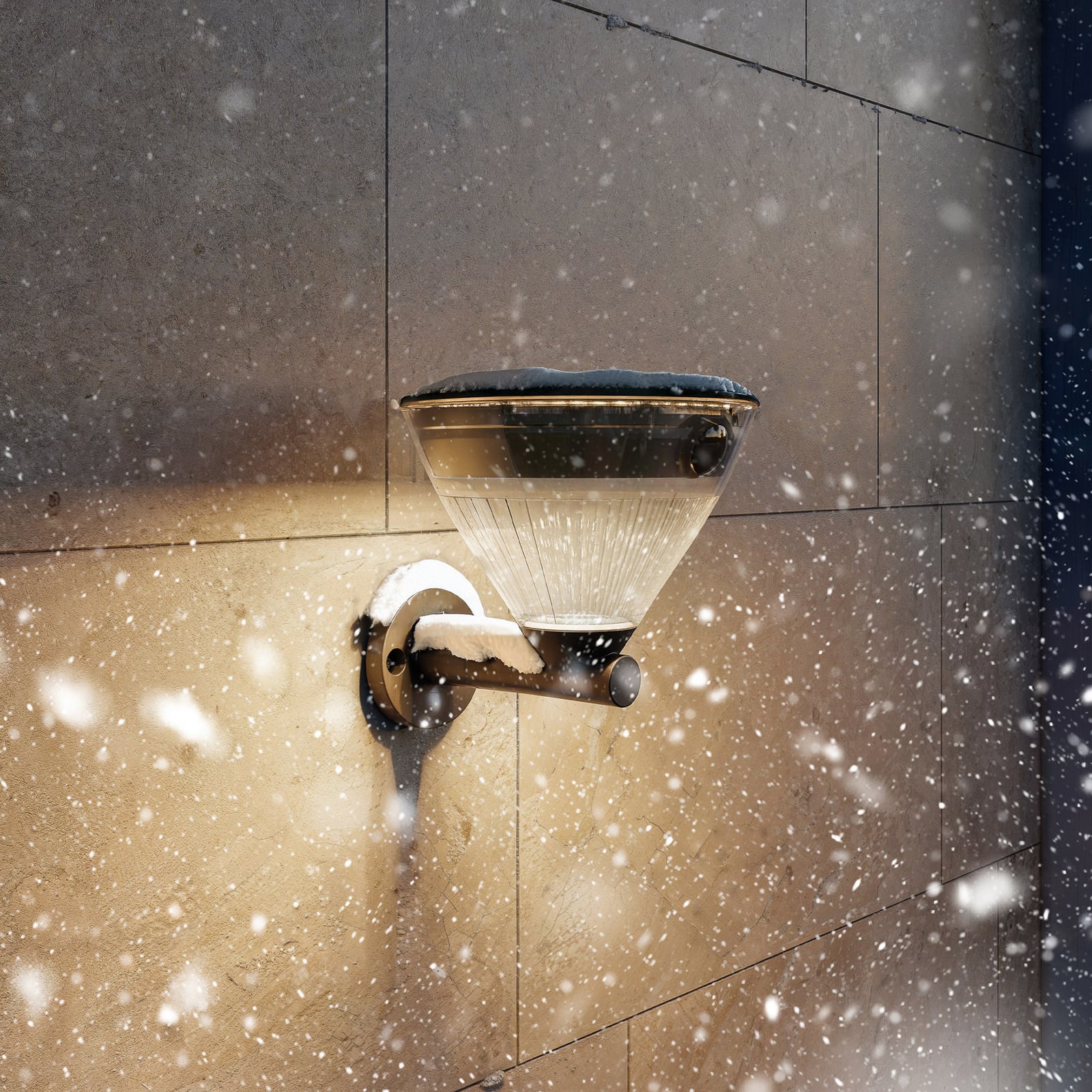 Philips LED-sončna stenska svetilka Kyna, črna, senzor, IP44 Philips LED-sončna stenska svetilka Kyna, črna, senzor, IP44