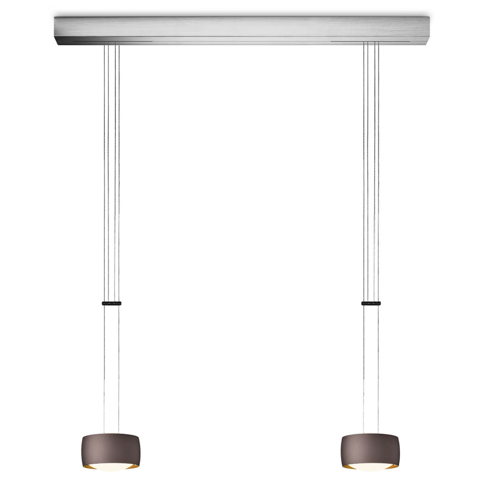 OLIGO Grace lámpara colgante LED 2 luces marrón