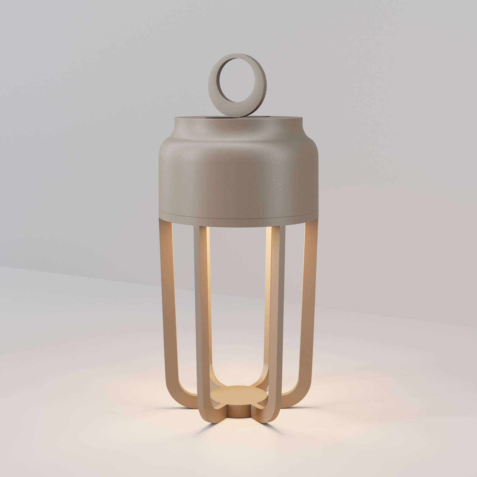 Maytoni Vetra Led Rechargeable Table Lamp, Beige, Height 22 Cm, Metal, Ip54, Dimmable