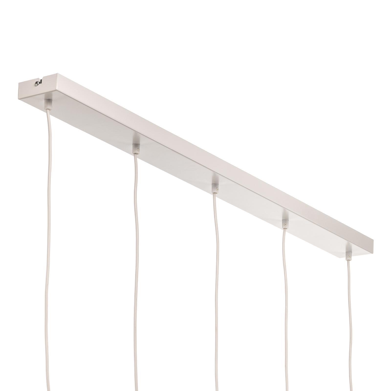Pendant light Noak 5-light long white/wood Natur