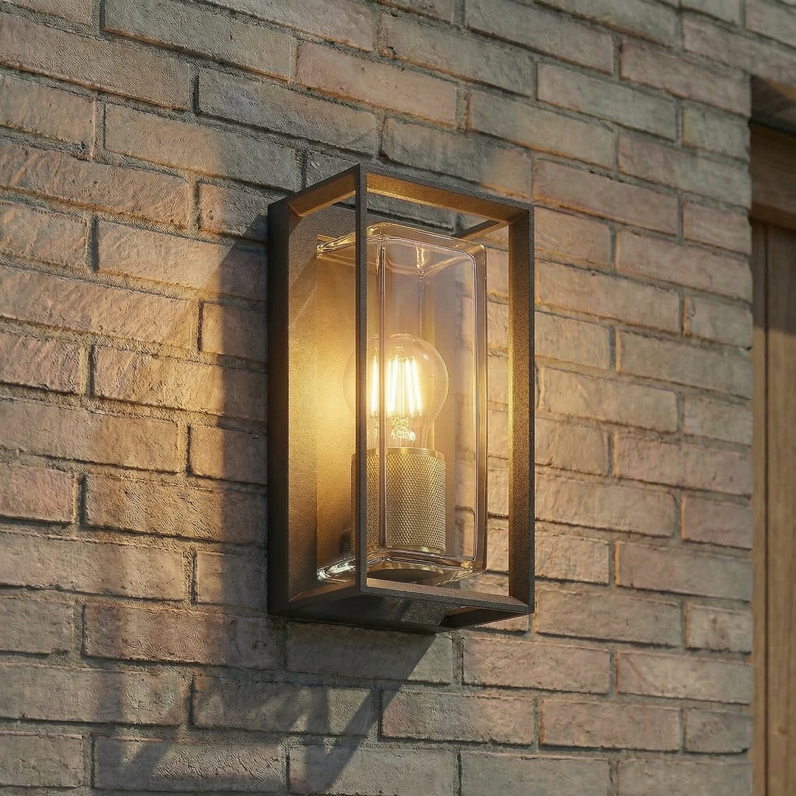 Ismera Außenwandlampe, E27 IP65 anthrazit/messing - Arcchio