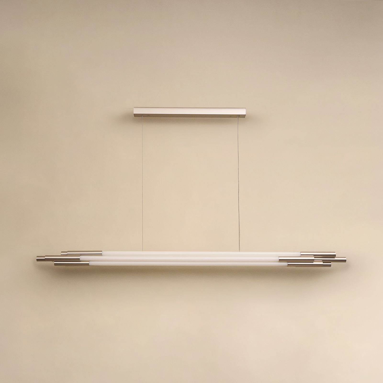 Lampada LED a sospensione ORG, lunghezza 160 cm, color nichel - DCW