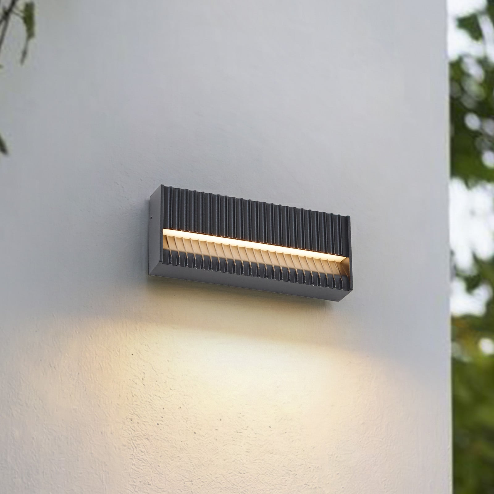Tavion LED buiten wandlamp, antraciet, 25 cm, IP65 Lucande - Terras - Modern - Aluminium - 1 lamp