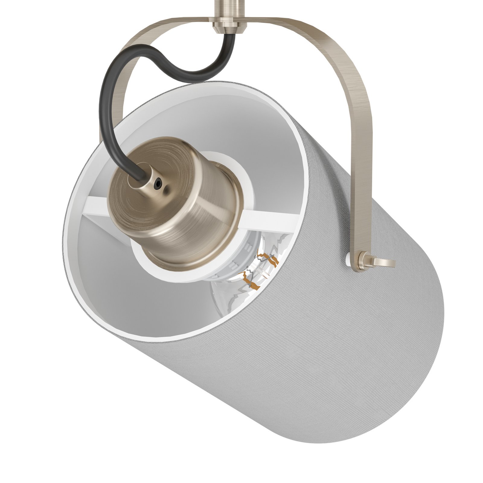 Stropné svietidlo Villabate, 2 tienidlá sivá látka