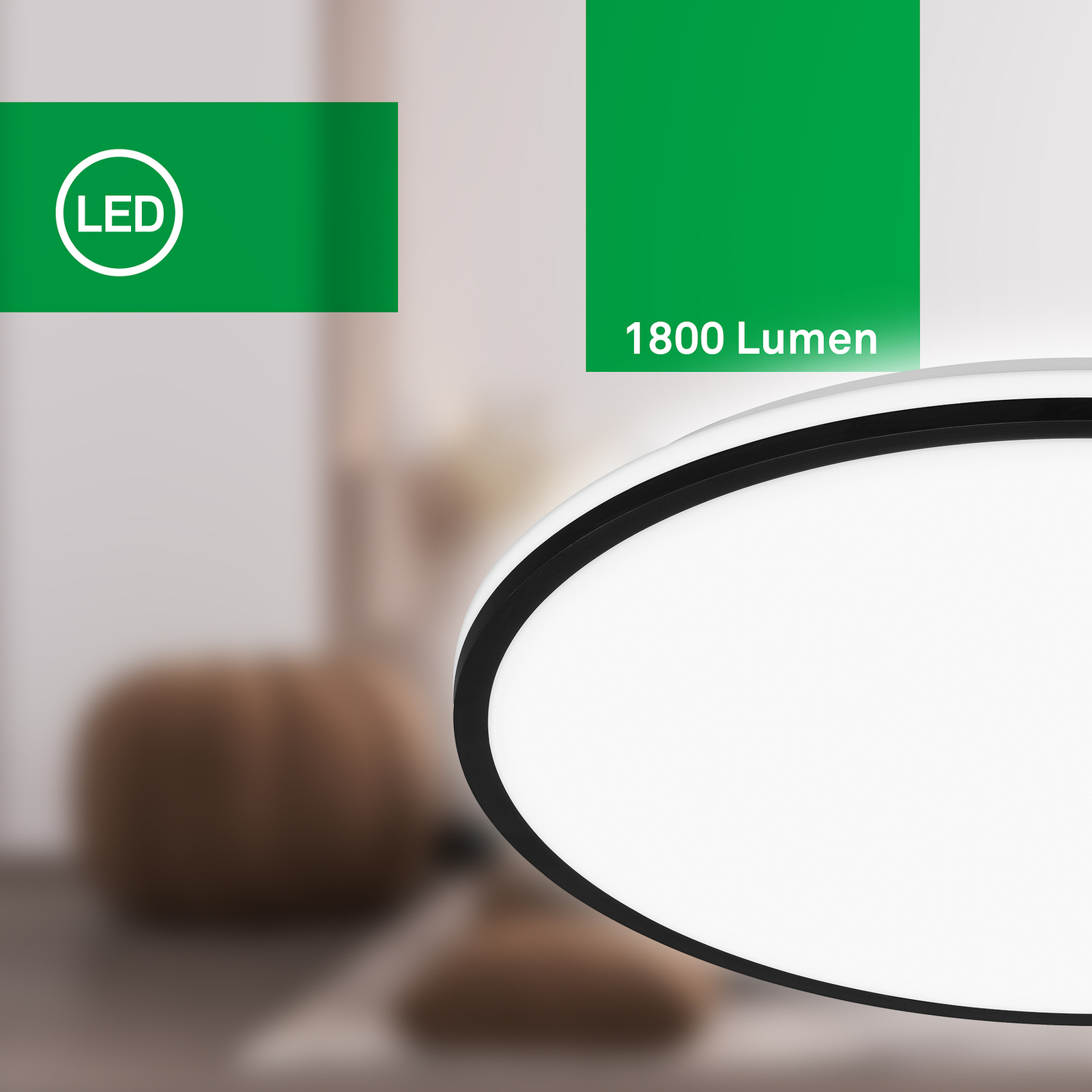 Lampa sufitowa LED Pulap A, czarna, Ø 33 cm, tworzywo sztuczne