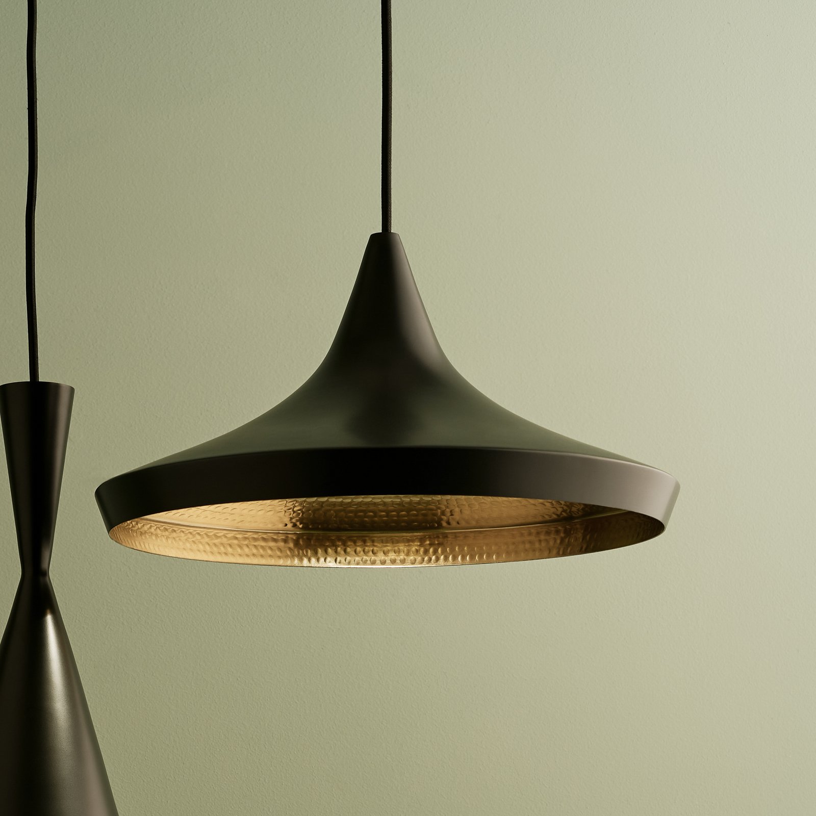 Tom Dixon LED-Hängelampe Beat Flat, schwarz, Ø 56 cm
