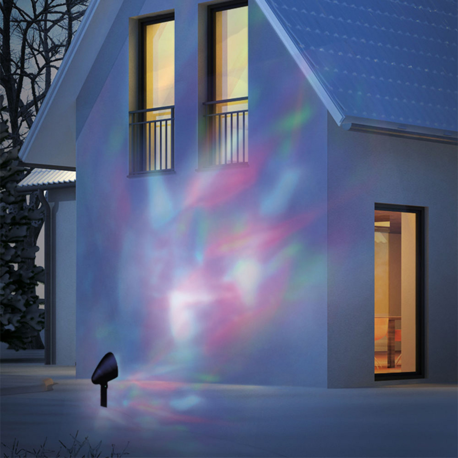 Näve Lampă LED proiector Disco pentru iluminare fațade - modern - negru transparent - Plastic