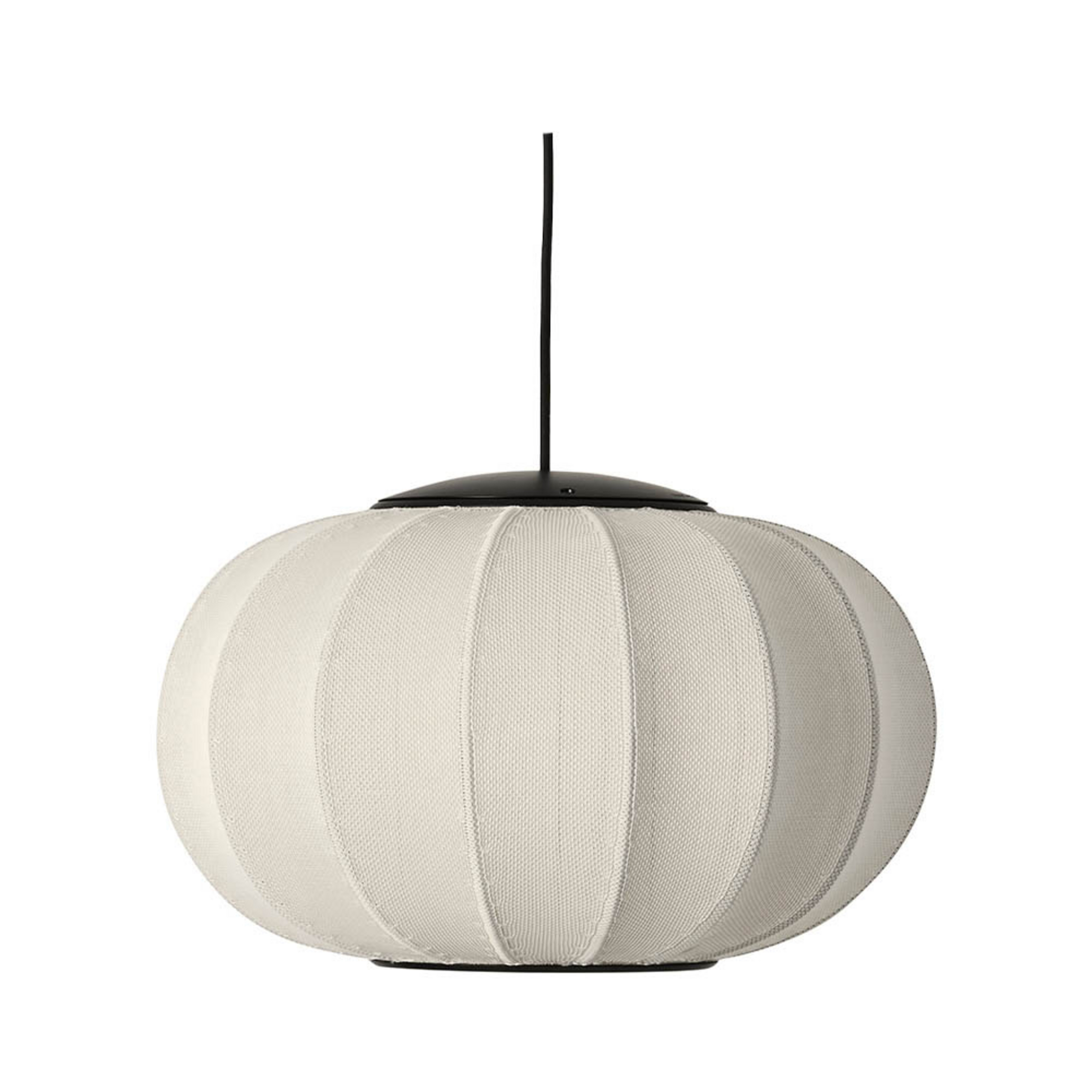 Lampă suspendată ovală LED Knit-Wit 45, albă, Ø 45 cm - Made By Hand