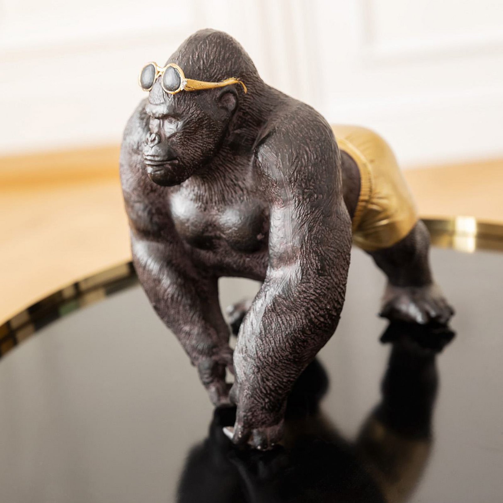 KARE Deko-Figur Monkey Beach, Höhe 20 cm,  Polyresin schwarz