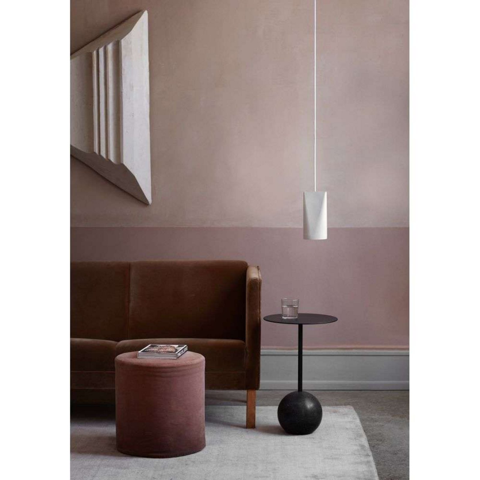 Ceramic Narrow Pendant Light Grey - Moebe