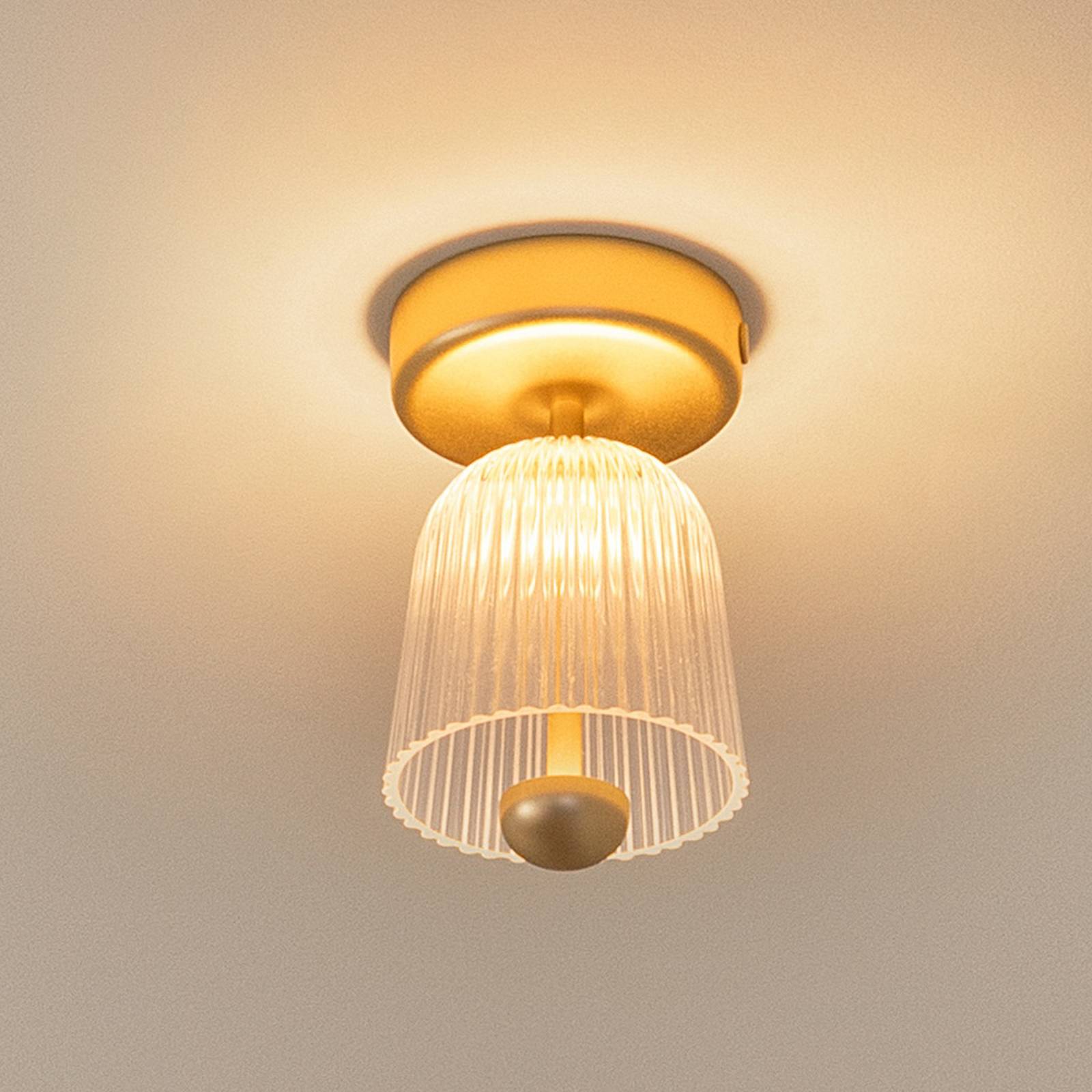 Nuura LED-Deckenlampe Asteea, Ø 12 cm, messingfarben/klar günstig online kaufen