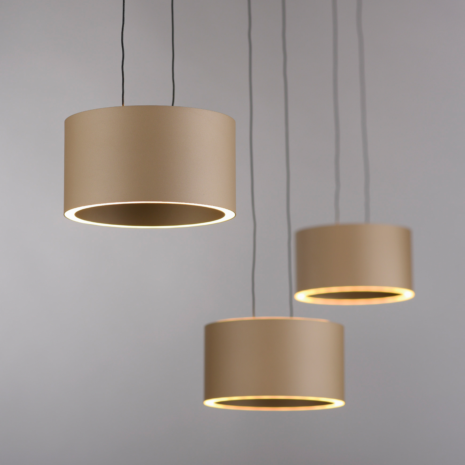 PURE LED-Hängelampe Clipse, bronze, Länge 110 cm, CTT, 6-flg